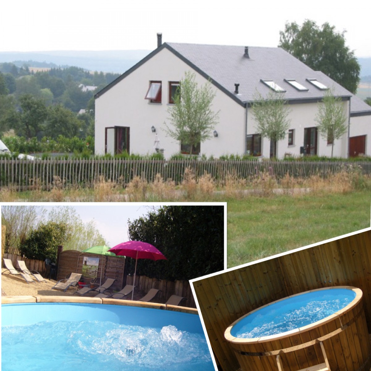 Luxe 6 en 12 persoons vakantiehuis met jacuzzi, sauna en gratis wifi. header afbeelding